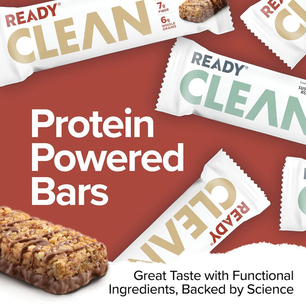 Ready Nutrition CLEAN Bar, 15g Protein for Lean Muscle Mass, 7g Fiber for Satiety, Great for Muscle Building, Muscle Recovery and Weight Loss - Variety Pack (Pack of 24)