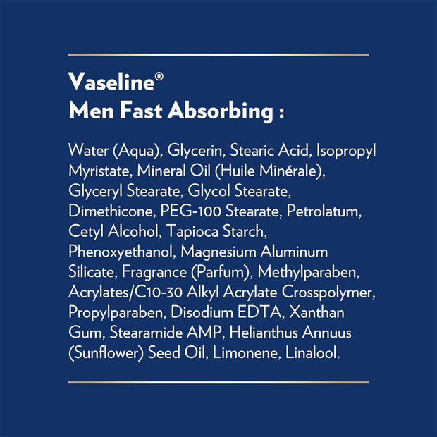 Vaseline Men's Healing Moisture Hand & Body Lotion For Dry or Cracked Skin Fast Absorbing Non-Greasy Lotion for Men 20.3 oz, Pack of 3