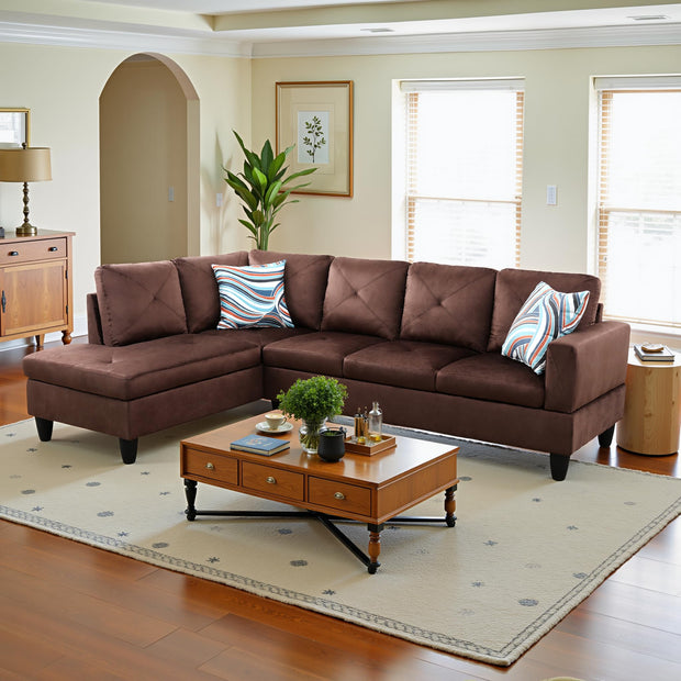 Sectional Couch 103.5" L Shaped Couch Comfy Futon Bed Upholstered Faux Leather 3 Pieces Living Room Furniture Sets with Ottoman and High Density Sponges for Living Room, White