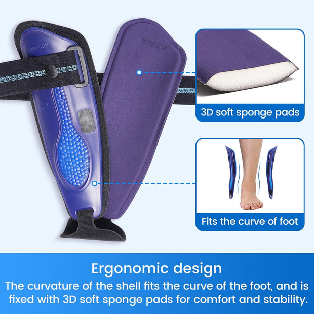 Velpeau Ankle Stabilizer Brace for Sprain, Ligament Injury (Grade 1 to 2), Tendonitis, Adjustable Stirrup Ankle Support Splint for Women and Men,Reversible Left & Right Foots,One Size(Foam Pads, Blue)