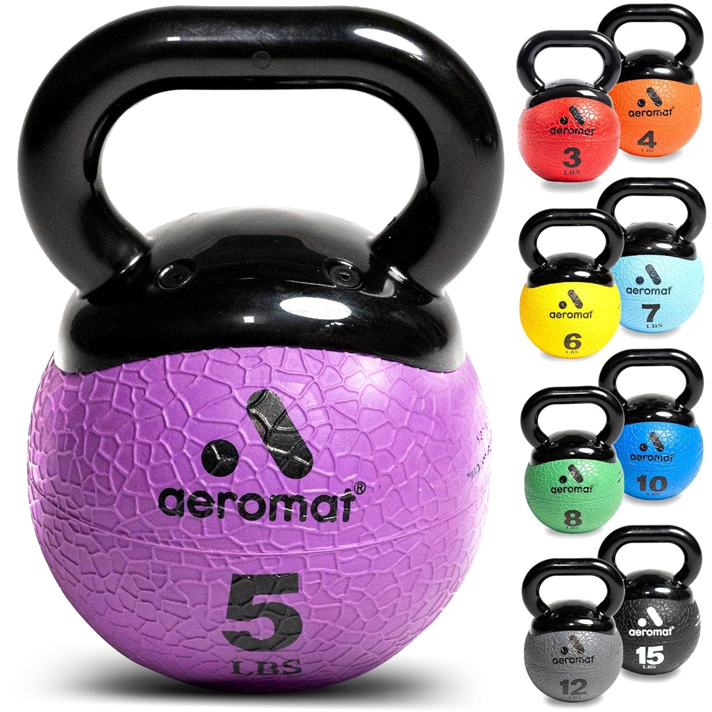 Aeromat Elite Mini Kettlebell Medicine Ball - Kettlebell Weight Balls for Exercise, Weighted Exercise Ball, Strength Training Kettlebells