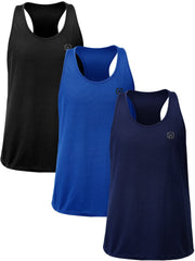 NELEUS Men's 3 Pack Dry Fit Y-Back Muscle Tank Top