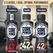 Worldwide Nutrition Bundle Compatible with Fairlife Core Power Elite 42g High Protein Milkshake - Chocolate, Strawberry, Vanilla Protein Shake Ready to Drink - 14 Fl Oz (Pack of 12) & Keychain