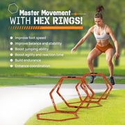 Yes4All Hex Agility Rings/Speed Rings with Carrying Bag – Hexagon Rings, Agility Hurdles for Agility Footwork Training