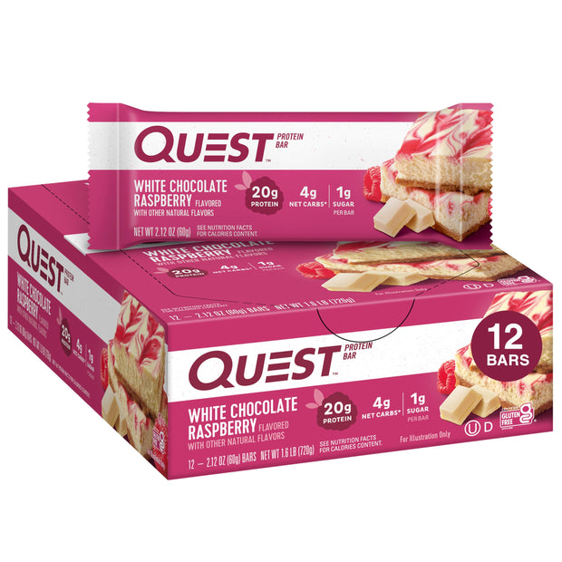 Quest Nutrition Chocolate Chip Dough Cookie Protein Bars, 21g Protein, 1g Sugar, 4g Net Carb, High Fiber, Gluten Free, Keto Friendy, 12 Count
