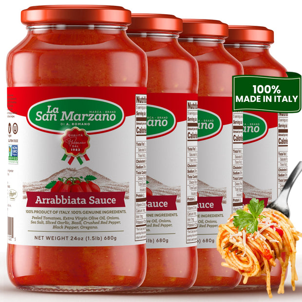 La San Marzano Marinara Sauce, 24 oz, Pasta Sauce Made in Italy, All Purpose Tomato Premium Quality, All Natural, Mediterranean Diet, Non GMO, Vegan, Gluten Free