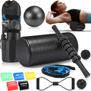 Skylety 8 In1 Foam Roller Set for Deep Muscle Massage, High Density Back Roller Muscle Massager Stick Massage Ball for Whole Body Physical Therapy Exercise Pilates Yoga Back Pain Recovery