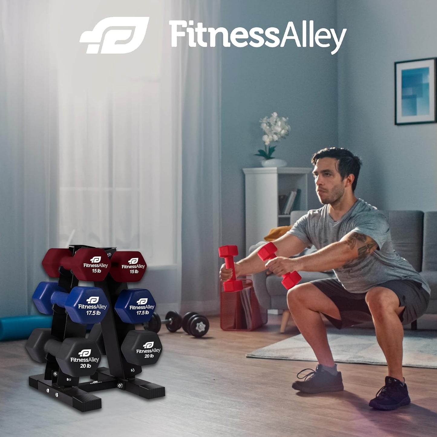 Dumbbells Storage Rack Neoprene Dumbbells Weight Rack - 2.0MM Thickness Weight Organizer Stand for Home Gym - Easy Assembly