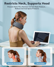 Neck Brace for Sleeping, For Relief Neck Pain and Provide Support Soft Cervical Collar, Neck Support Keep Vertebrae Stable & Aligned Relief of Cervical Spine Pressure Gray (Medium Size)
