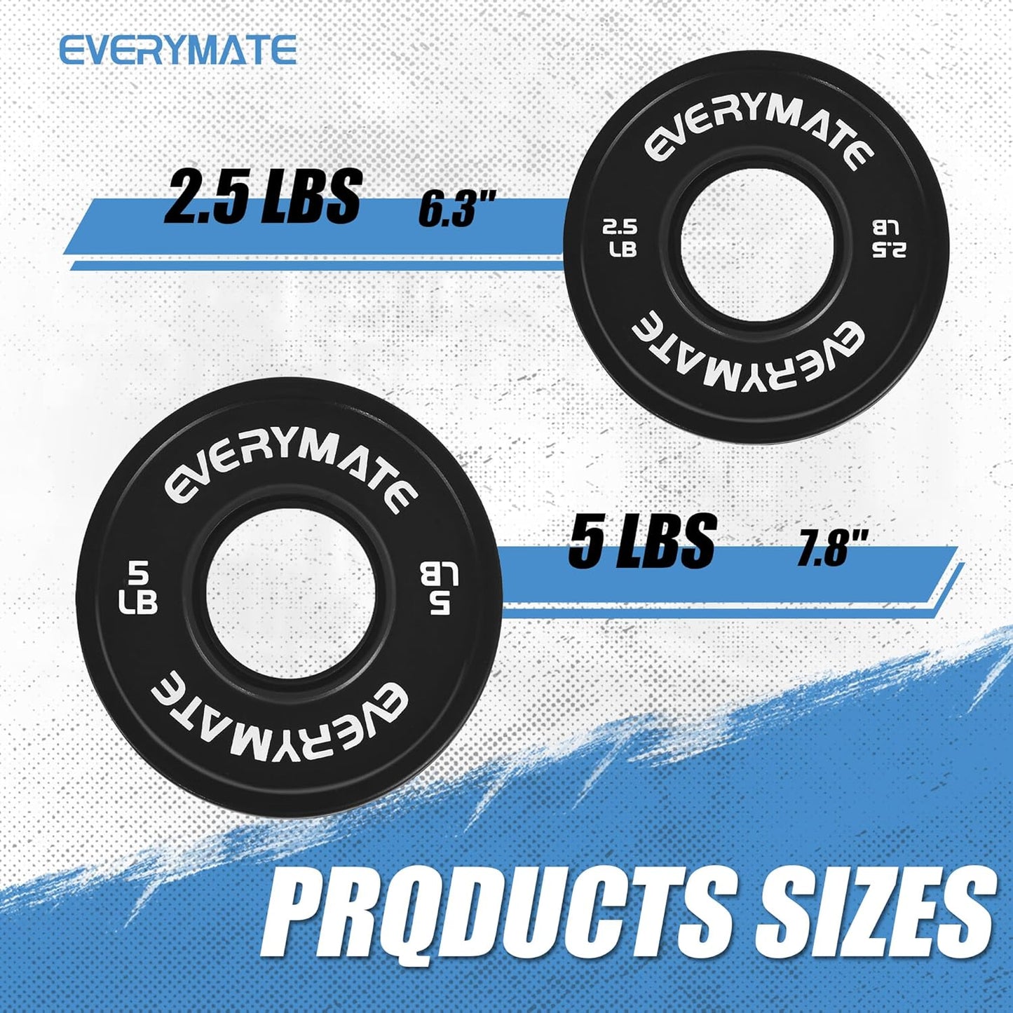 Black Change Weight Plates 1.25LB 2.5LB 5LB Set Fractional Olympic Bumper Plates for Cross Training Steel Insert Strength Training
