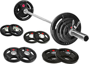 Olympic Cast Iron 2-Inch Weight Plates for Strength Training & Weightlifting, 255 Pounds Set, Multiple Packages