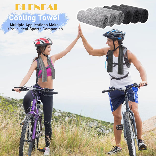 Pleneal Cooling Towels - 6 Pack Cooling Towel (40"x12"), Ice Gym Towels for Working Out, Microfiber Cool Towel for Neck and Face, Yoga Towel for Home Gym, Workout & More Activities