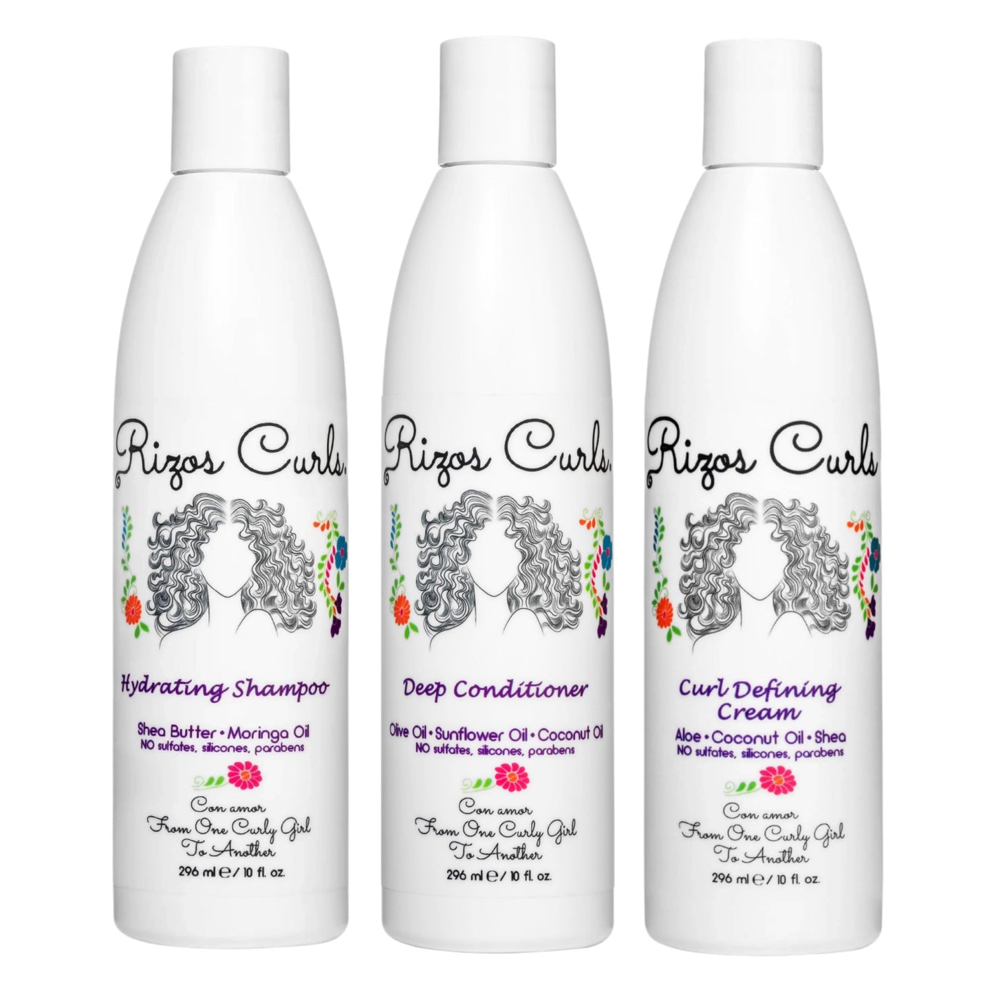 Rizos Curls Curl Defining Cream for Wavy, Curly, Coily, Kinky Hair Frizz Control, Defines, Softens, Moisturizes, Adds Shine for Hair Types Sulfate & Paraben Free