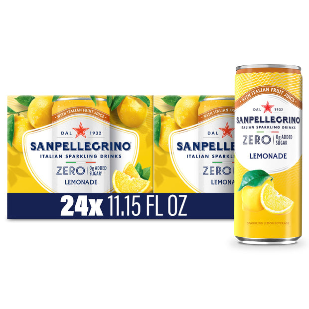 Sanpellegrino Zero Grams Added Sugar Pomegranate & Orange Italian Sparkling Drink, 24 Pack Of 11.15 Fl Oz Cans, Sanpellegrino Italian Sparkling Drinks, Low-Calorie Fruit Juice Beverages
