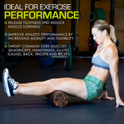 ProsourceFit High Density Foam Rollers 12 - inches Long, Firm Full Body Athletic Massage Tool for Back Stretching, Yoga, Pilates, Post Workout Muscle Recuperation, Black/Green