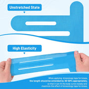 Kinesiology Tape for Knees, 10 Count Knee Tape for Knee Pain Relief Pre Cut, Latex Free Knee Tape, Support Muscles and Joints, Knee Kinesiology Tape Pre Cut, Waterproof and Elastic (Black)