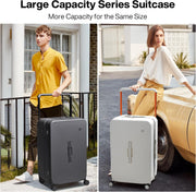 mixi 26 Inch Large Checked Luggage Suitcase with Spinner Wheels Upgrade Wide Handle PC Hard Shell Rolling Travel Suitcase with TSA Lock, Smoke White