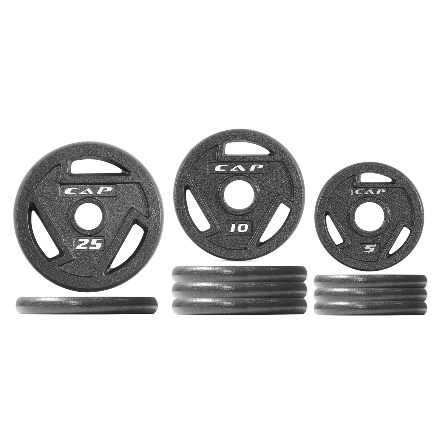 CAP Barbell 2-Inch Olympic Cast Iron Plate Weight Set | 75-285 lbs | Multiple Options
