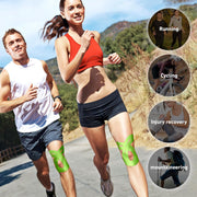 PreCut Kinesiology Tape for Knees, 12 PCS Waterproof KTQUICK Knee Tape for Knee Pain Relief Pre Cut, Original Cotton Athletic Knee Tape, Waterproof & Hypoallergenic Latex-Free for Sports (Black)