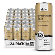 Slate Milk - High Protein Iced Coffee - Energy Variety Pack - Caramel Latte, Mocha Latte, Vanilla Latte - 175mg Caffeine, Lactose Free - 20g Protein, 1g Sugar - Protein Coffee - 11 fl oz, 12 Cans