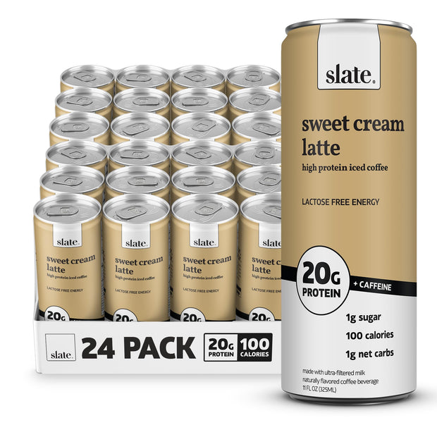 Slate Milk - High Protein Milk Shake - Core Variety Pack - Classic Chocolate, Dark Chocolate, French Vanilla - Lactose Free, 20g Protein, 1g Sugar, 100 Calories, 1-2g Net Carbs - 11 fl oz, 12 Cans