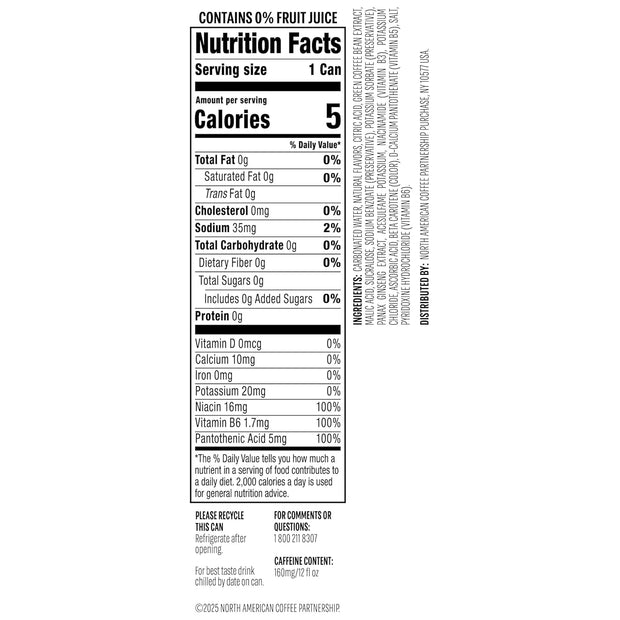 Starbucks Iced Energy Drink, Tropical Peach, Zero Sugar Energy Drink, Plant Based Caffeine, Hydration, Mental Clarity, 12 Fl Oz Cans (Pack of 12)