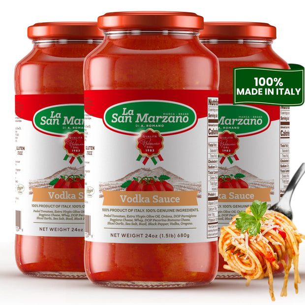 La San Marzano Marinara Sauce, 24 oz, Pasta Sauce Made in Italy, All Purpose Tomato Premium Quality, All Natural, Mediterranean Diet, Non GMO, Vegan, Gluten Free