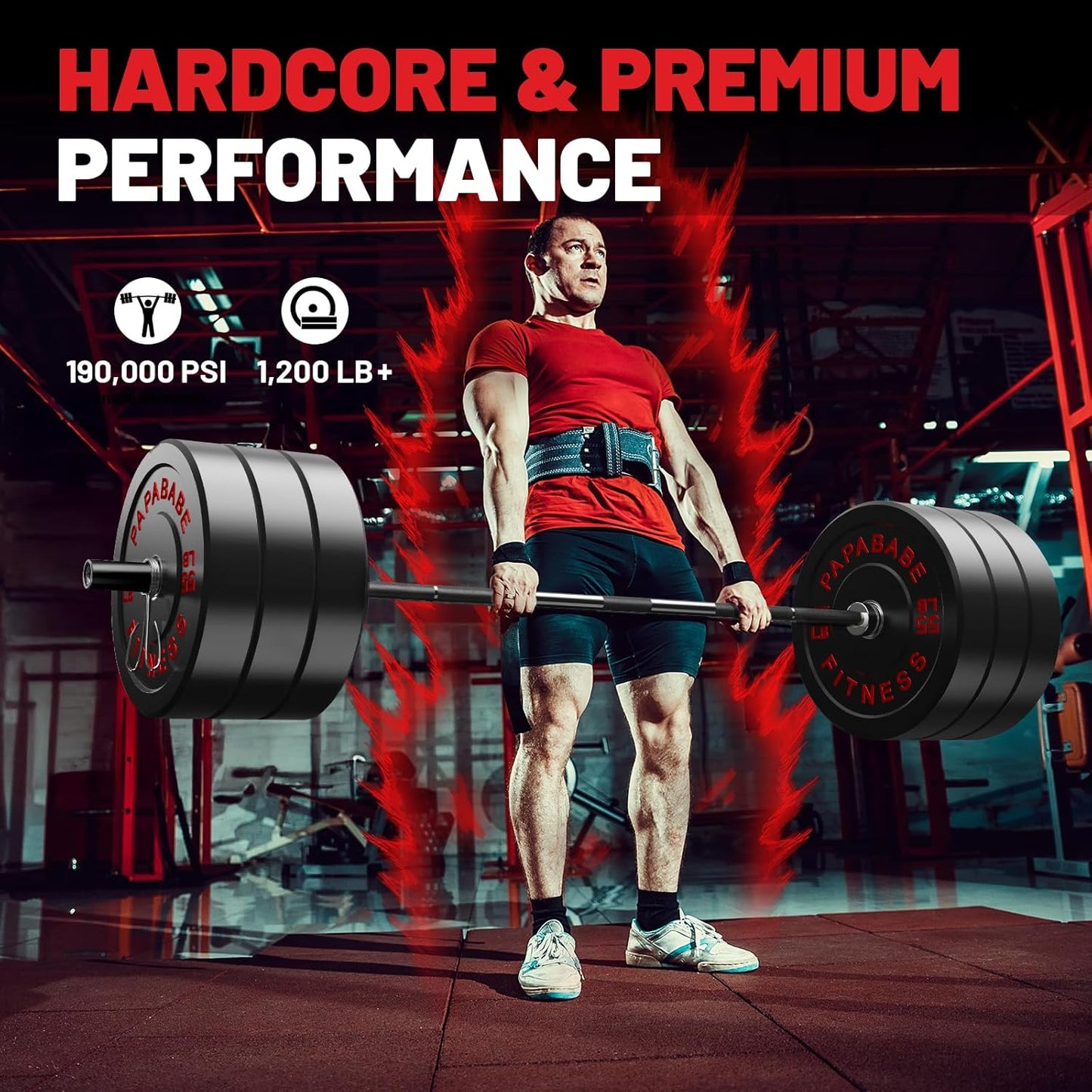 PAPABABE Olympic Barbell, 2-inch 45lb/35lb Weight Bar for Strength Training. 6.5ft/7ft Olympic Bar, 1000lb Plus Capacity, Chrome/Zinc Plating, knurled Grip for Bench Press Deadlift Squat