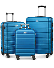 Suitour Luggage 3 Piece Sets Hard Shell Luggage Set with Spinner Wheels, TSA Lock, 20 24 28 inch Travel Suitcase Sets, Bright Blue
