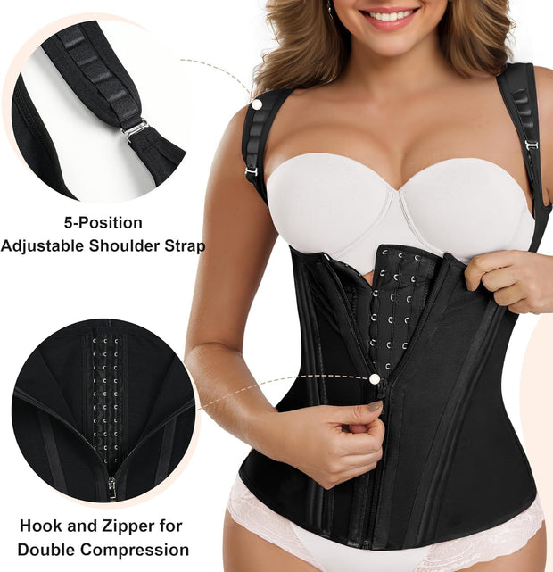 SHAPERX Waist Trainer Corset for Women Tummy Control Sport Girdle Hourglass Waist Cincher Body Shaper with Steel Boned