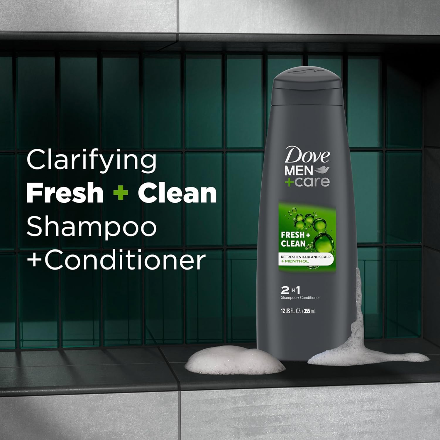 Dove Men+Care Fortifying 2 in 1 Shampoo and Conditioner for Normal to Oily Hair Fresh and Clean with Caffeine Helps Strengthen and Nourish Hair 12 oz