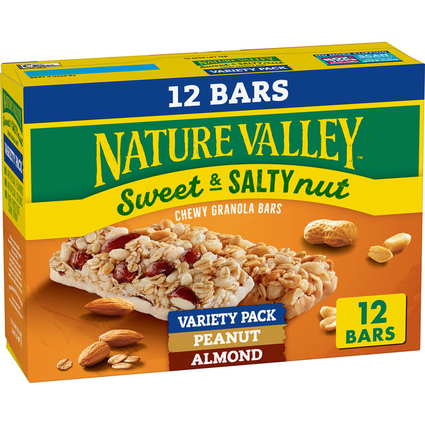 Nature Valley Sweet and Salty Nut Granola Bars, Variety Pack, 24 Bars, 28.8 oz