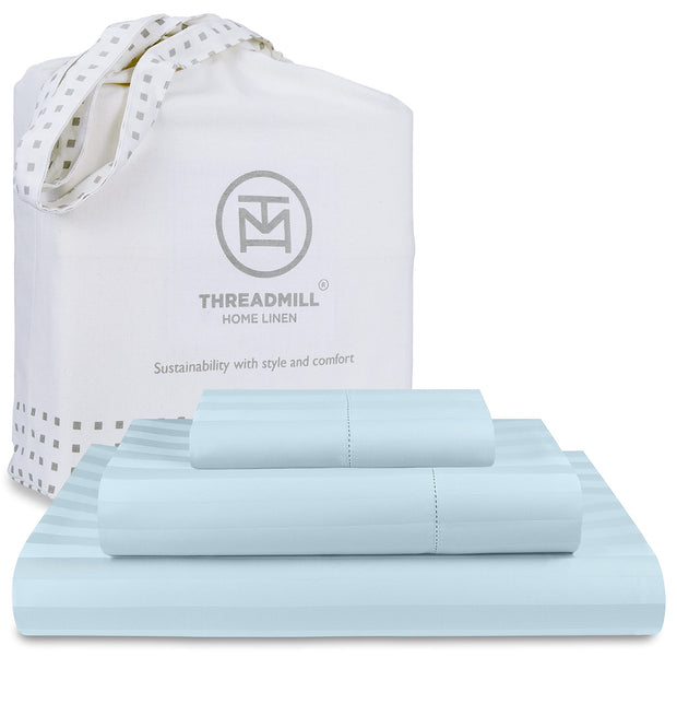 Threadmill 5-Star Hotel 500 Thread Count Best Bed Sheets, 100% Cotton Sheets Set for Queen Bed, Smoother Than Egyptian Cotton Claims, 4 Pc Set with Deep Pockets (Dark Grey)