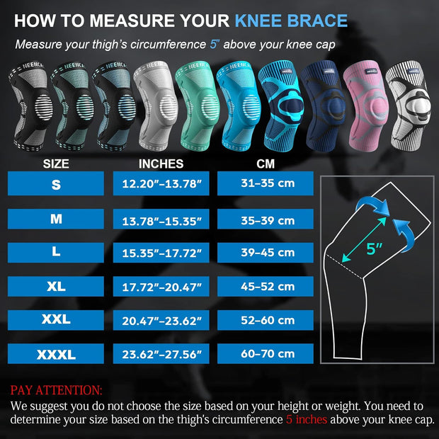 NEENCA Knee Brace for Knee Pain Relief, Medical Knee Support with Patella Pad & Side Stabilizers, Compression Knee Sleeve for Meniscus Tear, ACL, Arthritis, Joint Pain, Runner, Sport- FSA/HSA APPROVED