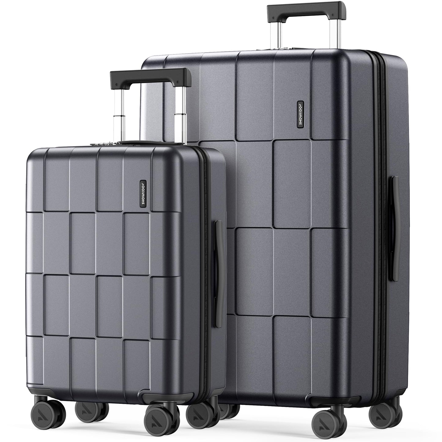 SHOWKOO Luggage Sets 3 Piece Hardside Expandable Lightweight PC Suitcase Sets with Double Spinner Wheels TSA Lock, Sea Blue