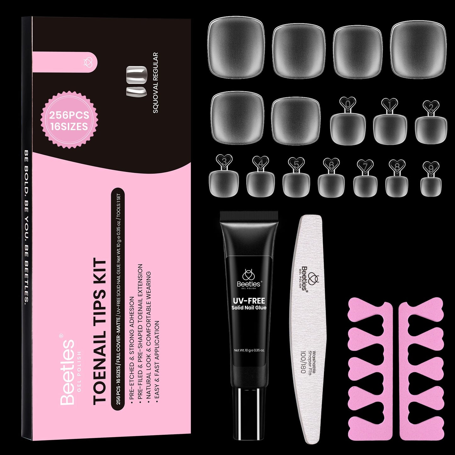 Beetles Gel Nail Tips Easy Nail Extension Etch X Nail Tips 12 Sizes 504Pcs Short Almond Half Matte Nail Tips Gelly Tips Full Cover False Nails Gifts for Girls