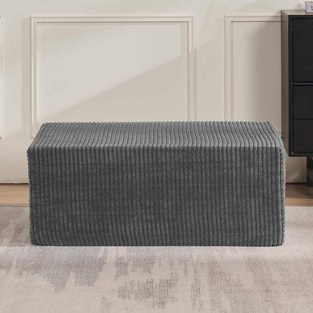 106" Cloud Sectional Couch, Left/Right Facing Convertible Sofa with Deep Seat, L-Shape Modular Upholstered Foam Couch for Living Room Bedroom, No Assembly Required (Corduroy Fabric, Beige)