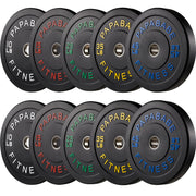 Papababe Weight Plates, 2-Inch Weights Plates Set, Floor Protective Rubber Weight Plates, 10-600lbs Bumper Plates for Barbell Strength Training & Weightlifting (Single/Pair/Full Set)