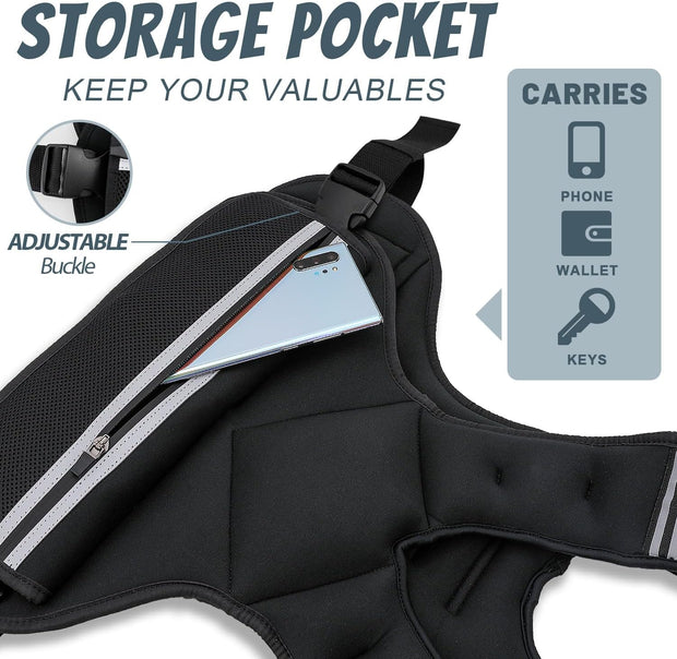 JoyPlus Adjustable Weight Vest,Strength Training Running Vest, Workout Equipment, Sport Exercise, Fitness, Weight Loss for Men 12LB, Women 8LB, Velcro or Buckle