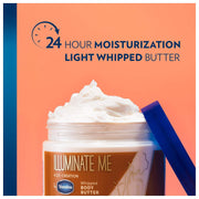 Vaseline Illuminate Me Shea Butter Whipped Body Butter for Melanin Rich Skin Provides 24 Hour Moisturization for Dry Skin 11 oz