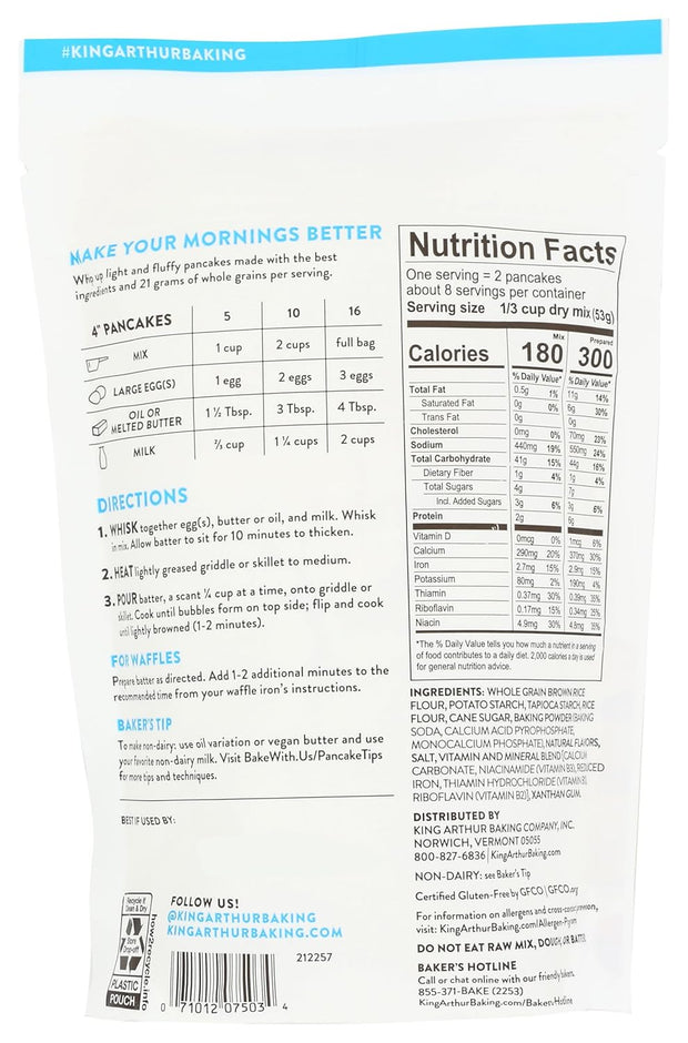 King Arthur Gluten-Free Pancake Mix,15 oz