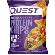 Quest Nutrition Loaded Taco Tortilla Style Protein Chips, 19g Protein, 4g Net Carb, Low Carb, Gluten Free, 1.1 oz (Pack of 4)