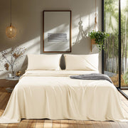 LBRO2M Cooling Bed Sheet 100% Viscose Derived from Bamboo Sheet Set 4 Piece,Fit Up to 16" Deep Mattress, 1800 TC Sheet Super Soft Silky Smooth,Breathable Cool Bedding (King Dark Gray)