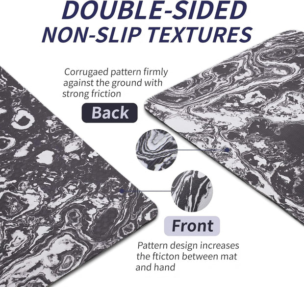 Non-Slip TPE Yoga Mat for Women & Men, 72"x24" Extra-Long Pilates Mats for Hot Yoga, HIIT, Floor Workouts, Lightweight Fitness Mat with Dual Grip