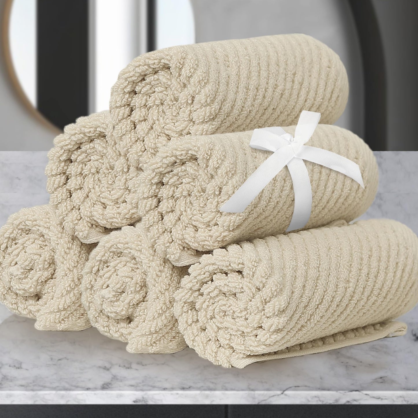 VOOVA & MOVAS Bathroom Hand Towels Set of 4, Large 18"x28" - 100% Cotton | Quick Dry | Light Weight | Thick | Soft | Absorption, Luxury Hand Towels for Showering, Hot Pink Bathroom Decor