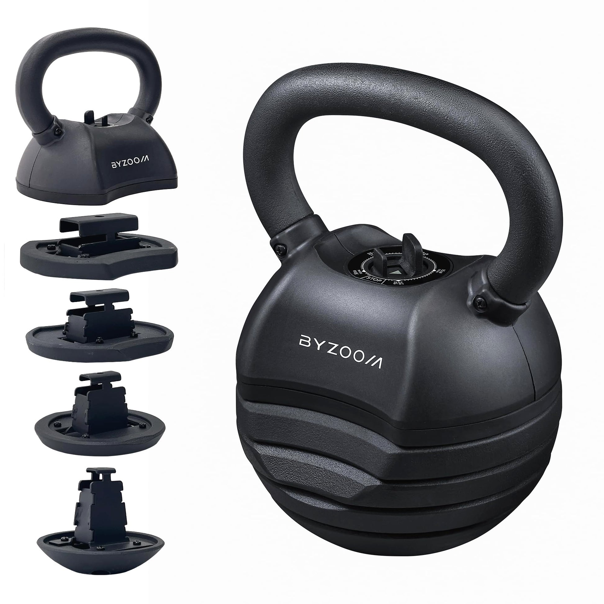 Adjustable Kettlebell 30lb Weight Training Fitness Exercise Full Body Workout 5 in 1 for Home Gym Beginners Woman