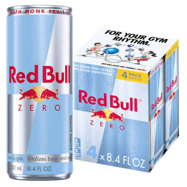 Red Bull Red Edition Sugar Free Energy Drink, Watermelon, with 80mg Caffeine plus Taurine & B Vitamins, 8.4 Fl Oz, 6 Packs of 4 Cans (Pack of 24)