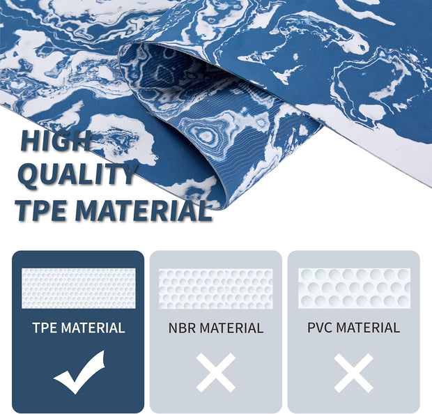 Yoga Mat, Exercise Yoga Mat Print with Non-Slip Design, Professional TPE Exericise Mat, 72" x 24" Multi-Purpose Workout Mat for Women, Pilates Fitness and Floor Exercises