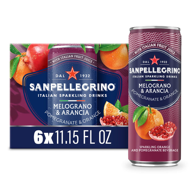 Sanpellegrino Italian Sparkling Drink Aranciata Rossa, Sparkling Orange and Blood Orange Beverage, 11.15 Fl Oz Can