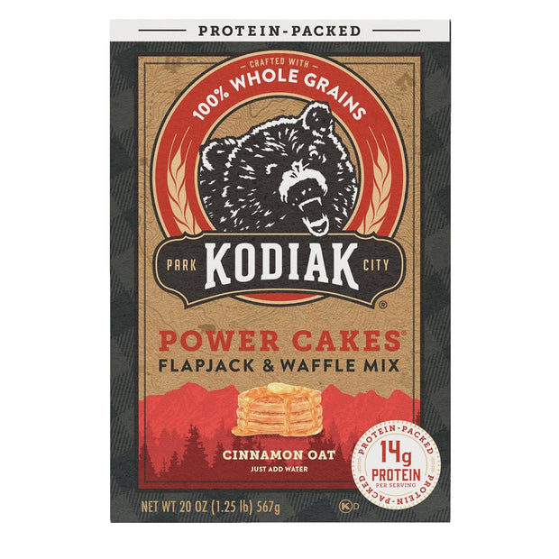 Kodiak Power Cakes, Pancake & Waffle Mix, Cinnamon Oat, High Protein,100% Whole Grains (Pack of 1)